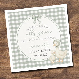Guardanapo De Papel Sage Green Silly Goose Storybook Baby Shower