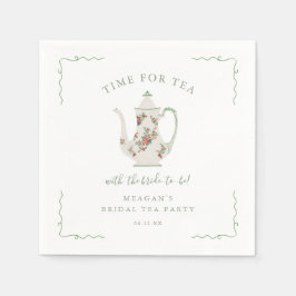 Guardanapo De Papel Sage Green Tea Chá de panela Bridal Tea Party