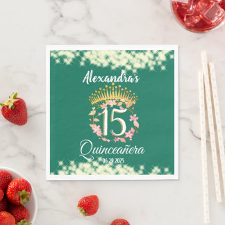 Guardanapo De Papel Sage Green Vintage Boho Quinceañera Espanha