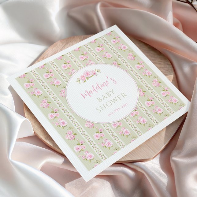 Guardanapo De Papel Sage Green Vintage Floral (Criador carregado)