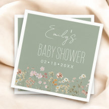 Sage Green Wildflower Boho Chá de fraldas Em Sangu