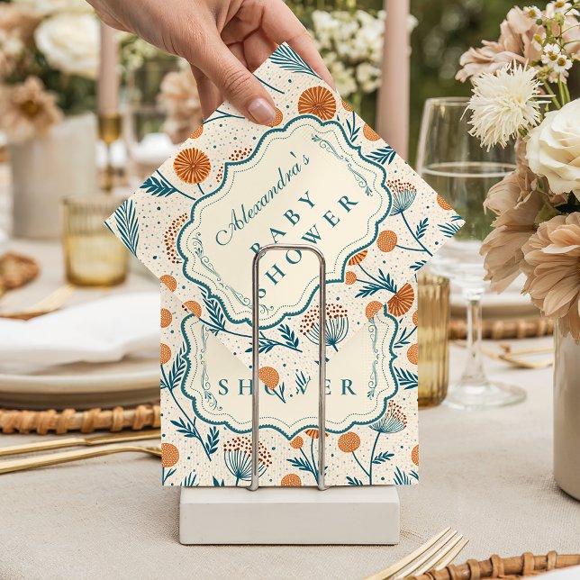 Guardanapo De Papel Sage Orange Botanical Baby Shower (Criador carregado)