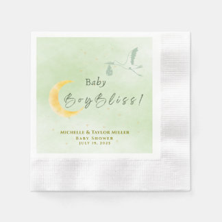 Guardanapo De Papel Sage Verde Estrela Bebê Menino Bliss Entrega Espec