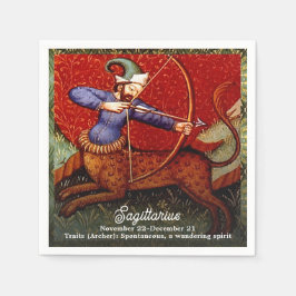 Guardanapo De Papel Sagittarius Horoscópio Zodiac Arte Medieval Aniver
