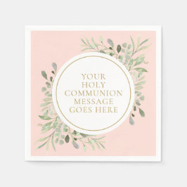 Guardanapo De Papel Sagrada comunhão verde-rosa