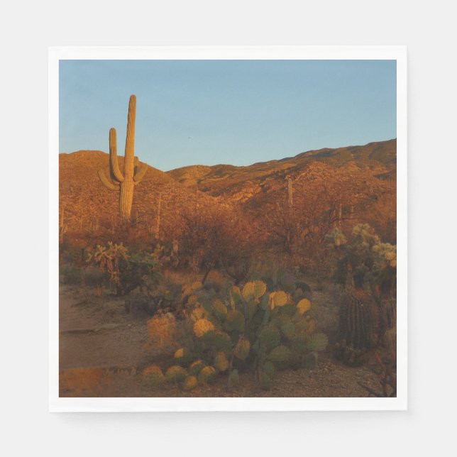 Guardanapo De Papel Saguaro Sunset I Arizona Desert Landscape (Frente)