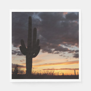 Guardanapo De Papel Saguaro Sunset III Arizona Desert Landscape