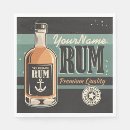 Guardanapo De Papel Sailor Personalizado Rum Liquor Bottle Sign