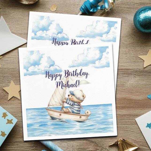 Guardanapo De Papel Sailor Teddy Bear Birthday (Criador carregado)