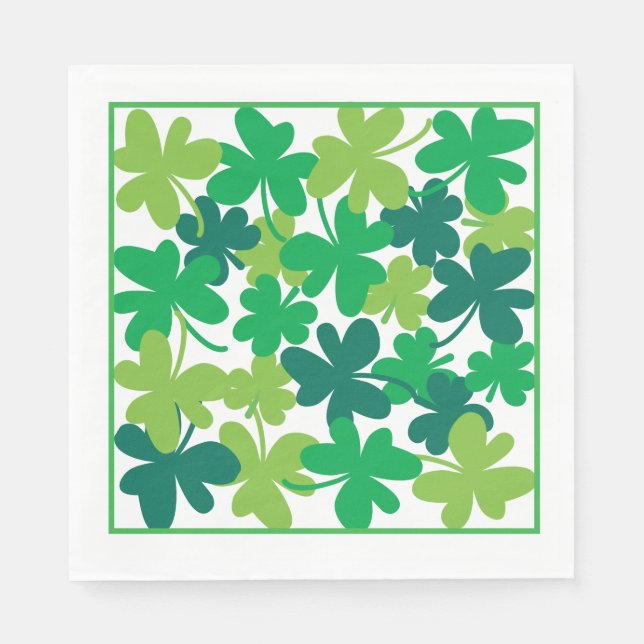 Guardanapo De Papel Saint Patrick’s Day Shamrock Green Napkins (Frente)