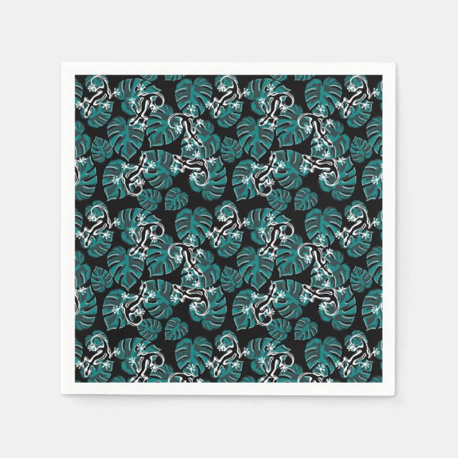 Guardanapo De Papel Salamander e Green Leaf Pattern (Frente)