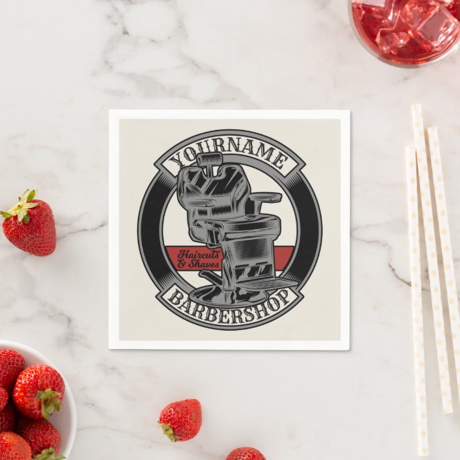 Guardanapo De Papel Salão de Cadeira Barber do Barber do Retro Persona (Insitu)