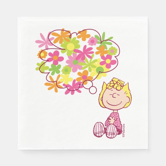 Guardanapo De Papel Sally Pensando em Flores (Frente)