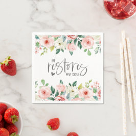 Guardanapo De Papel Salm 23:3 Ele Restaura minha Bíblia de Alma Verso 