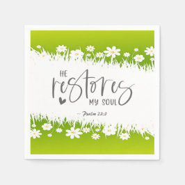 Guardanapo De Papel Salmo 23:3 Ele restaura minha Bíblia de alma Verse