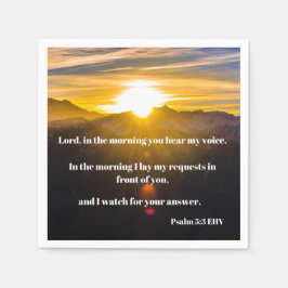Guardanapo De Papel Salmo Sunrise 5:3 Verso de Bíblia