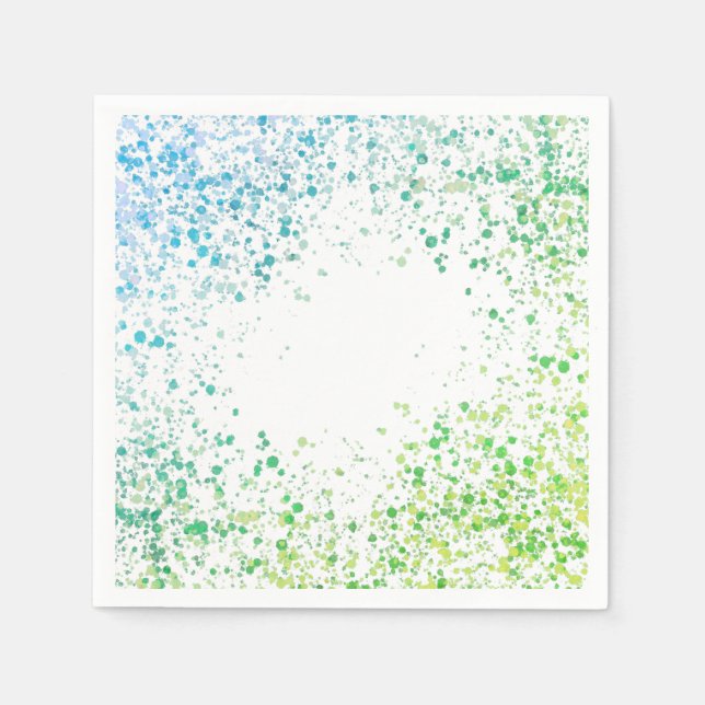 Guardanapo De Papel Salpico Verde e Azul (Frente)
