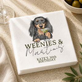 Guardanapo De Papel Salsichas Desenhadas à Mão e Dachshund Martinis