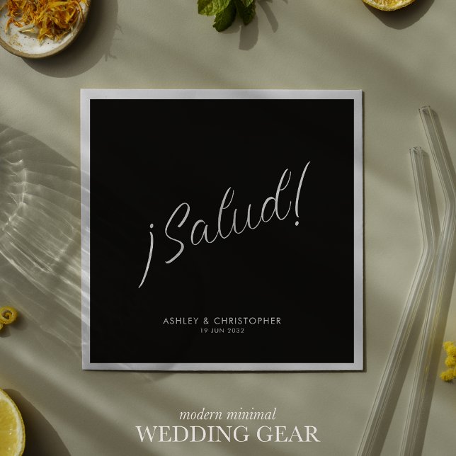 Guardanapo De Papel Salud! Mínimo Negro Fumado Qualquer Coquetel de Oc (Criador carregado)