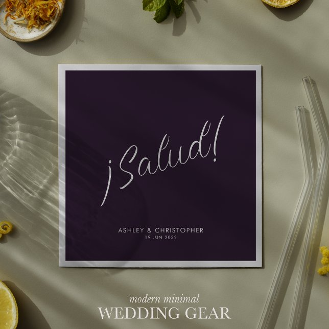 Guardanapo De Papel Salud! Púrpura Escura Mínima Qualquer Coquetel de  (Criador carregado)