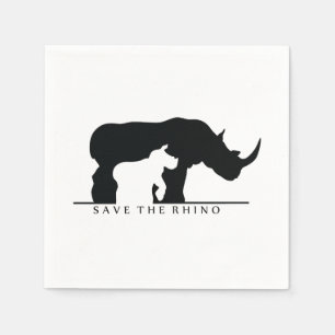 Guardanapo De Papel Salvar o rinoceronte