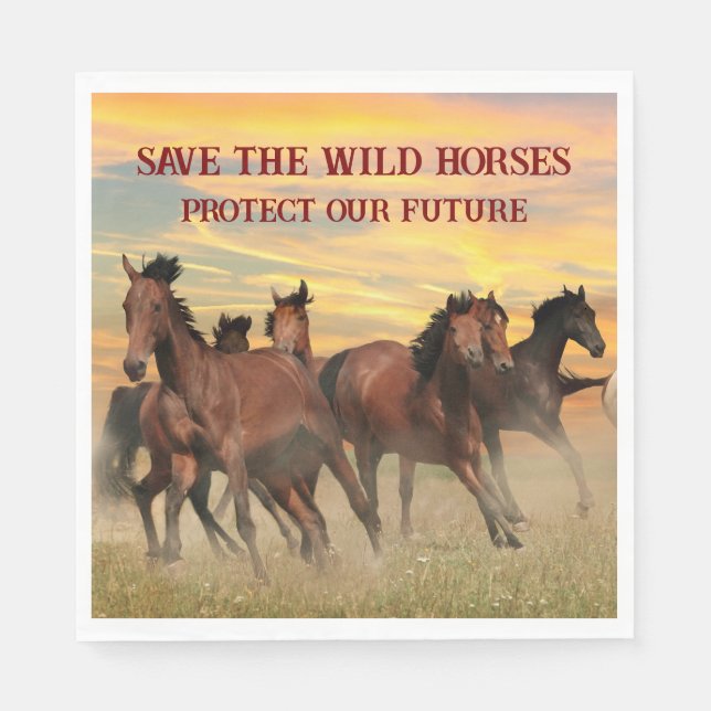 Guardanapo De Papel Salvar os cavalos selvagens (Frente)