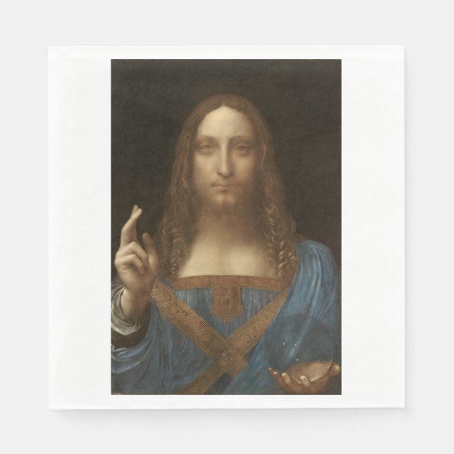 Guardanapo De Papel Salvator Mundi (Salvador do Mundo) (da Vinci) (Frente)