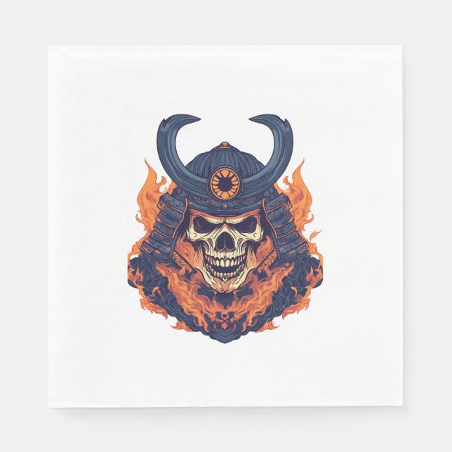 Guardanapo De Papel Samurai Oni Skull (Frente)
