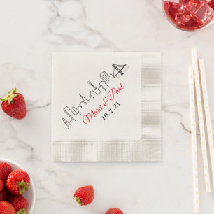 Guardanapo De Papel San Francisco Skyline Coined Luncheon Napkin