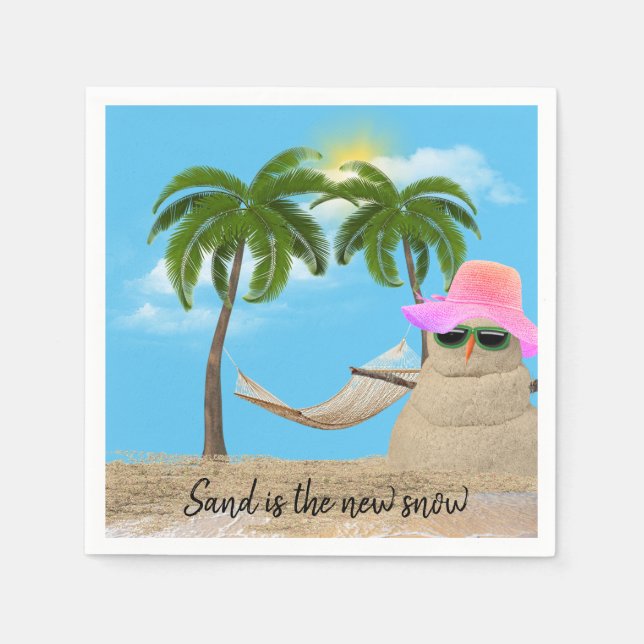 Guardanapo De Papel Sandman Tropical Com Hammock Napkins (Frente)