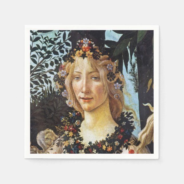 Guardanapo De Papel Sandro Botticell - Primavera - Flora busto de arte (Frente)