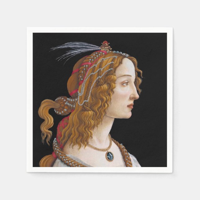 Guardanapo De Papel Sandro Botticelli - Retrato de Simonetta Vespucci (Frente)
