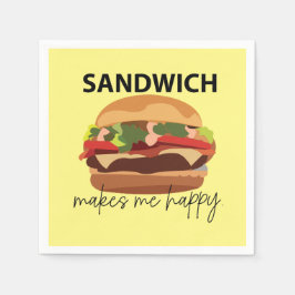 Guardanapo De Papel Sanduíche Me Faz Uma Festa Feliz