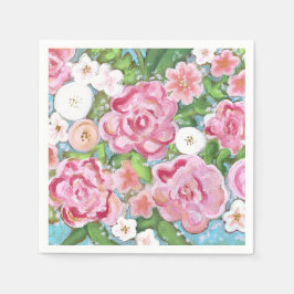 Guardanapo De Papel Sangue de Primavera Floral Rosa