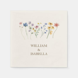 Guardanapo De Papel Sangue Natural | Casamento de Beige Pastel Wildflo