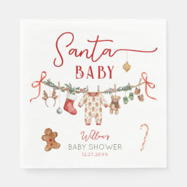 Guardanapo De Papel Sant Baby Clothesline Baby Shower Napkins