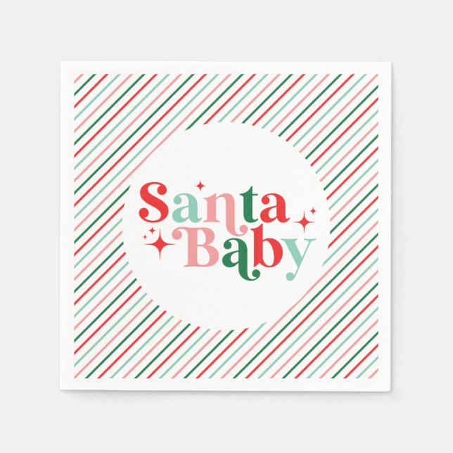 Guardanapo De Papel Santa Baby chá de bebê de Natal (Frente)