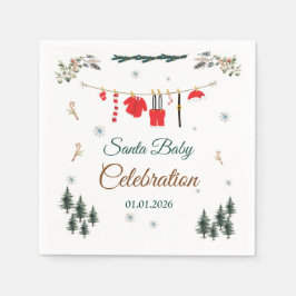 Guardanapo De Papel Santa Baby Christmas Themed Baby Shower