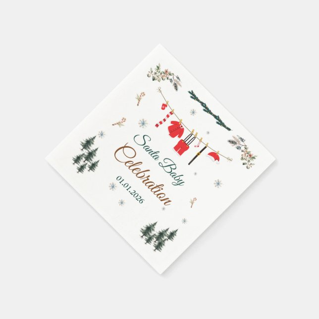 Guardanapo De Papel Santa Baby Christmas Themed Baby Shower (Canto)
