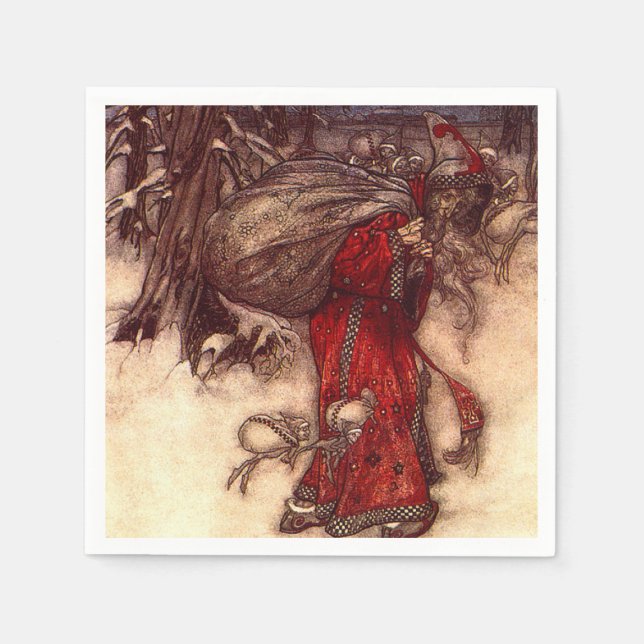 Guardanapo De Papel Santa Claus Arthur Rackham (Frente)