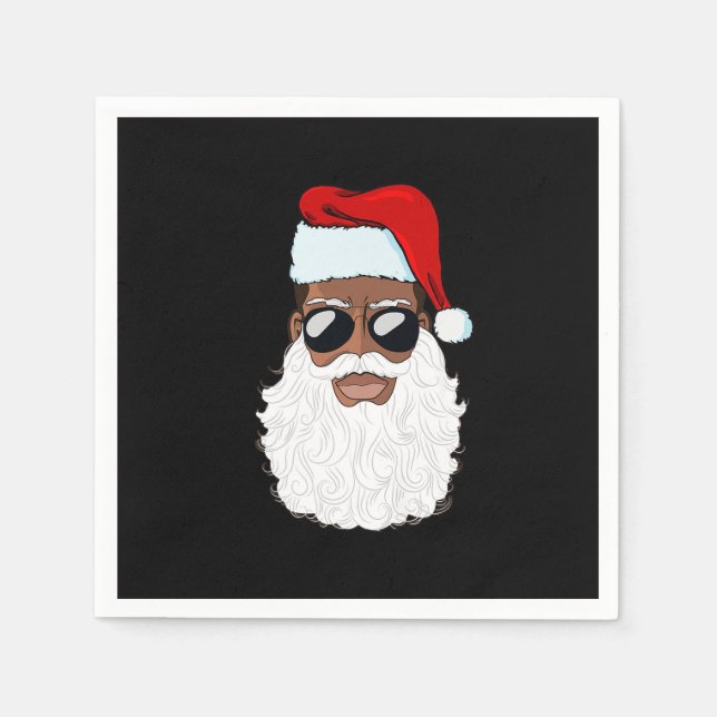 Guardanapo De Papel Santa Claus Black Xmas Papai noel Afro-Americano (Frente)