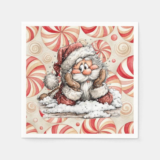 Guardanapo De Papel Santa Claus Thinking After He Fell (Frente)