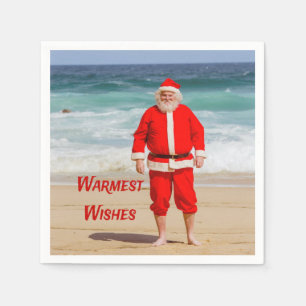 Guardanapo De Papel Santa Cláusula sobre o Aquecimento da Praia Desej