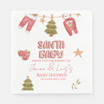 Santa Girl Boy Holiday Baby Shower  