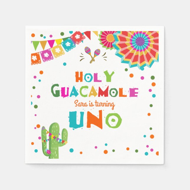 Guardanapo De Papel Santa Guacamole Fiesta Paper Napkin México Cactus (Frente)