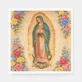 Guardanapo De Papel Santa Maria, Virgen de Guadalupe Mother Mary Roses