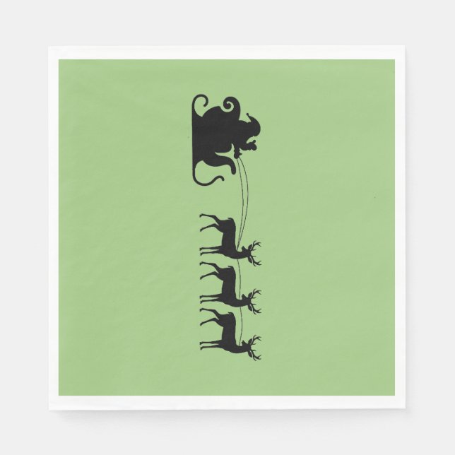 Guardanapo De Papel Santa sleigh reindeer (Frente)