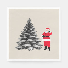 Guardanapo De Papel Santa standing near pine tree