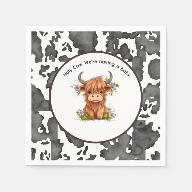 Guardanapo De Papel Santa vaca, estamos tendo um bebê (Frente)