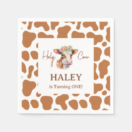 Guardanapo De Papel Santa vaca, eu sou um Impressão castanho, um bebê